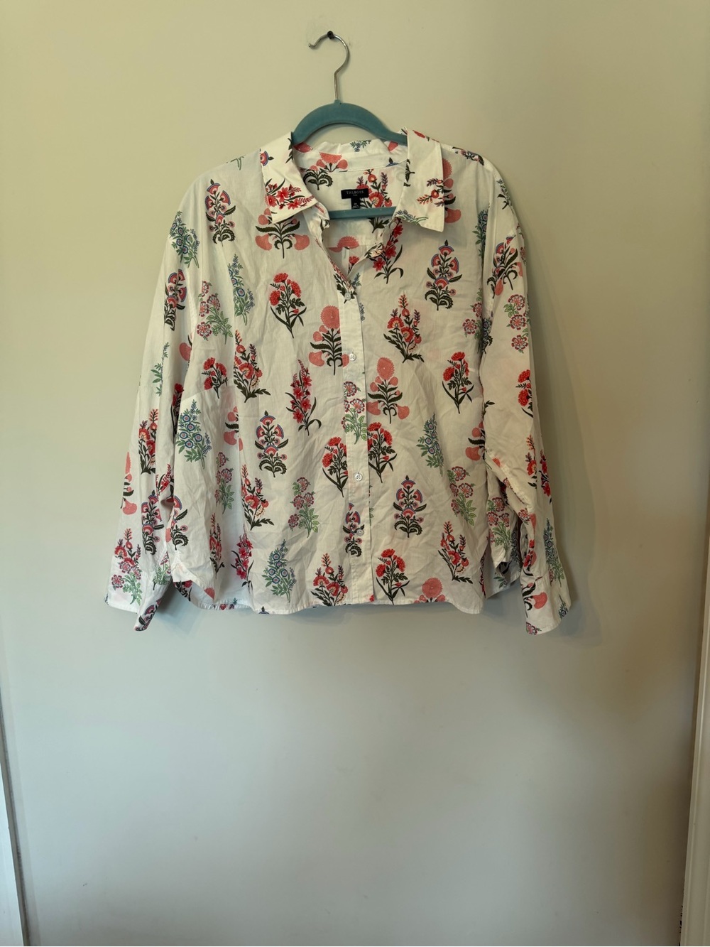 Floral print 100% cotton button down shirt size 2XL